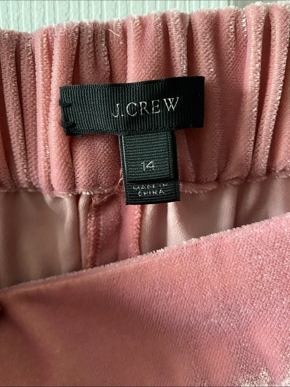 J. Crew Dusty Rose Velvet Lounge Pants